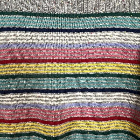 Talbots Gray Rainbow Stripe Sweater Boatneck Size XS NWT - Picture 3 of 8